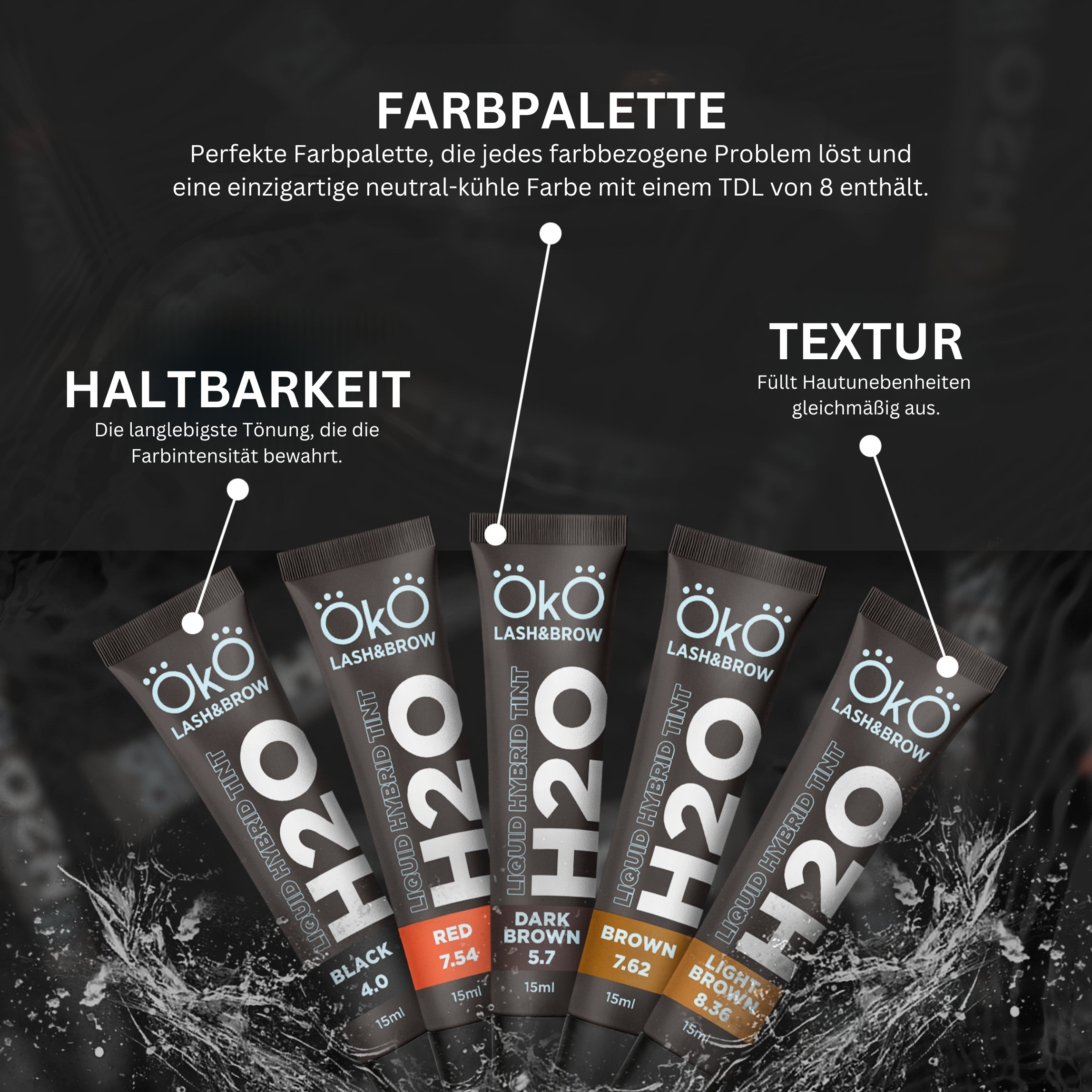 Wimpernfarbe in verschiedenen Farben
