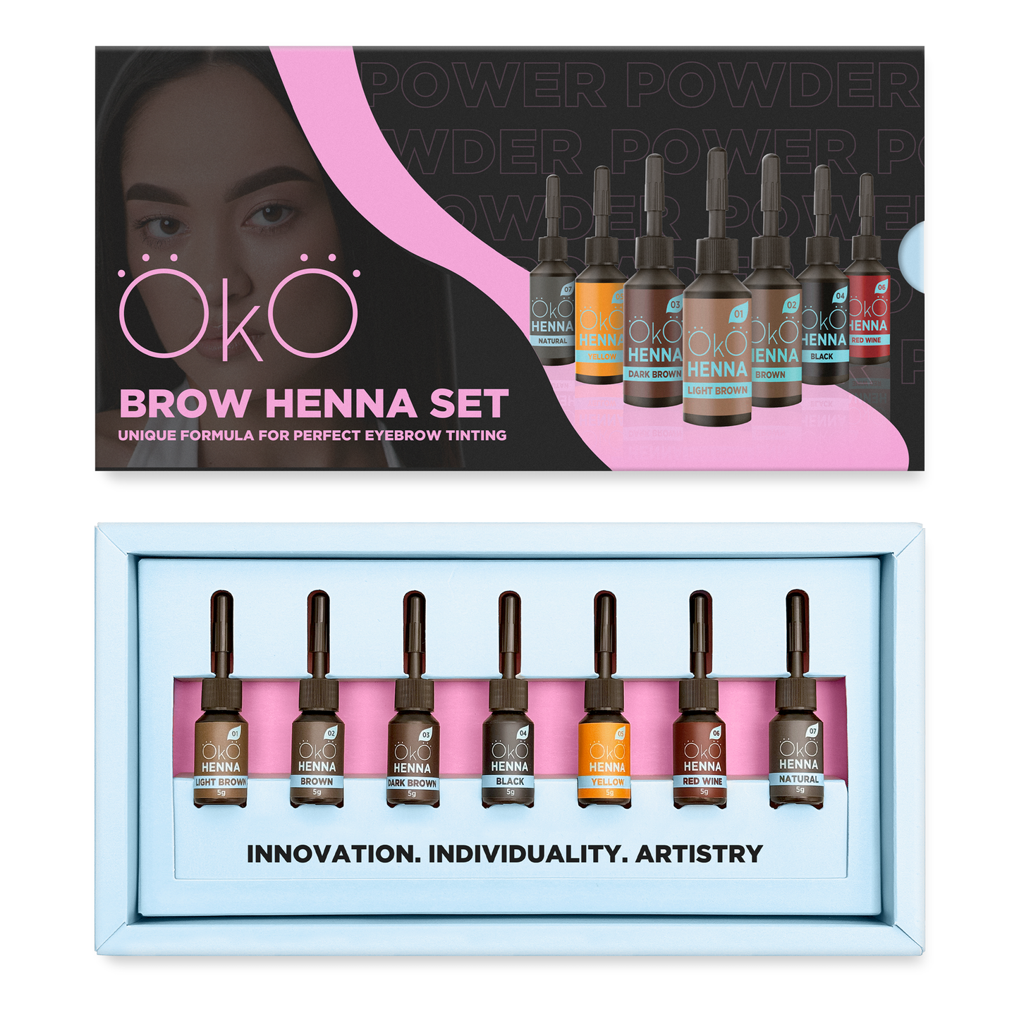 OkO lash&brow HENNA Set