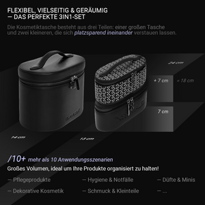 Kompakte und wasserabweisende Kosmetiktasche ideal für Reisen und unterwegs