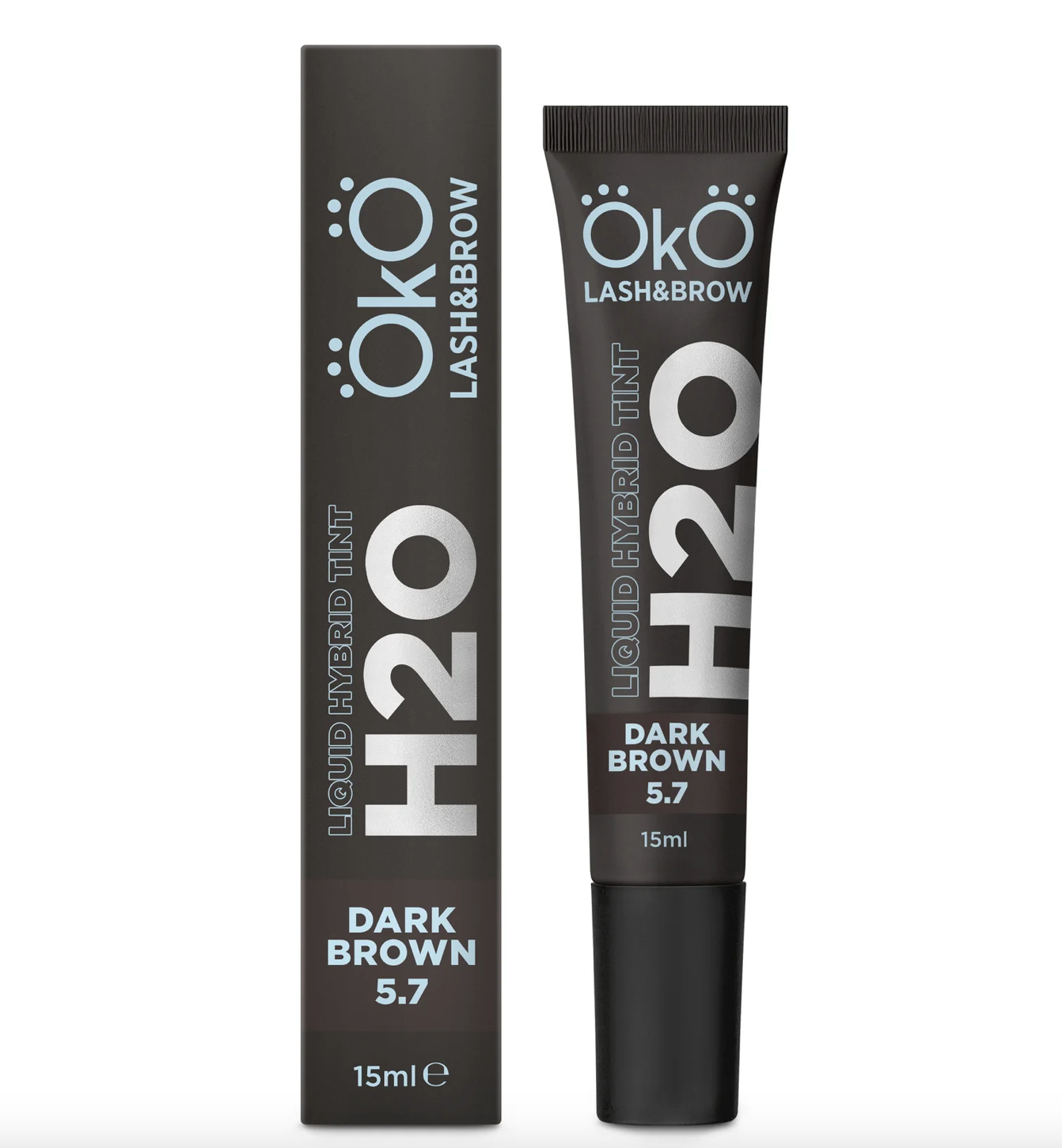 OkO lash&brow Liquid Hybrid tint H2O DARK BROWN