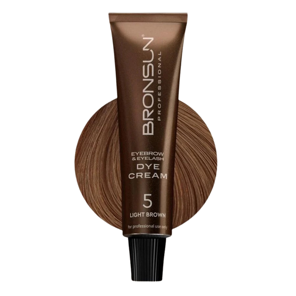 Augenbrauen Wimpernfarbe Hybrid CREAM DYE Light Brown #05 von BRONSUN® 15 ml