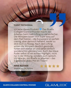 BlueFix Collagen Control Powder von GLAMLOOX® - Glueless Powder Wimpernlifting Kleber - Korean Lashlifting