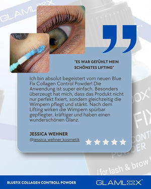 BlueFix Collagen Control Powder von GLAMLOOX® - Glueless Powder Wimpernlifting Kleber - Korean Lashlifting