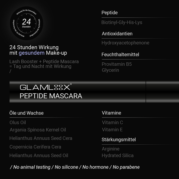 Wimpern Pflege Mascara mit Widelash™ – Für längere, dichtere & kräftigere Wimpern - PEPTIDE MASCARA