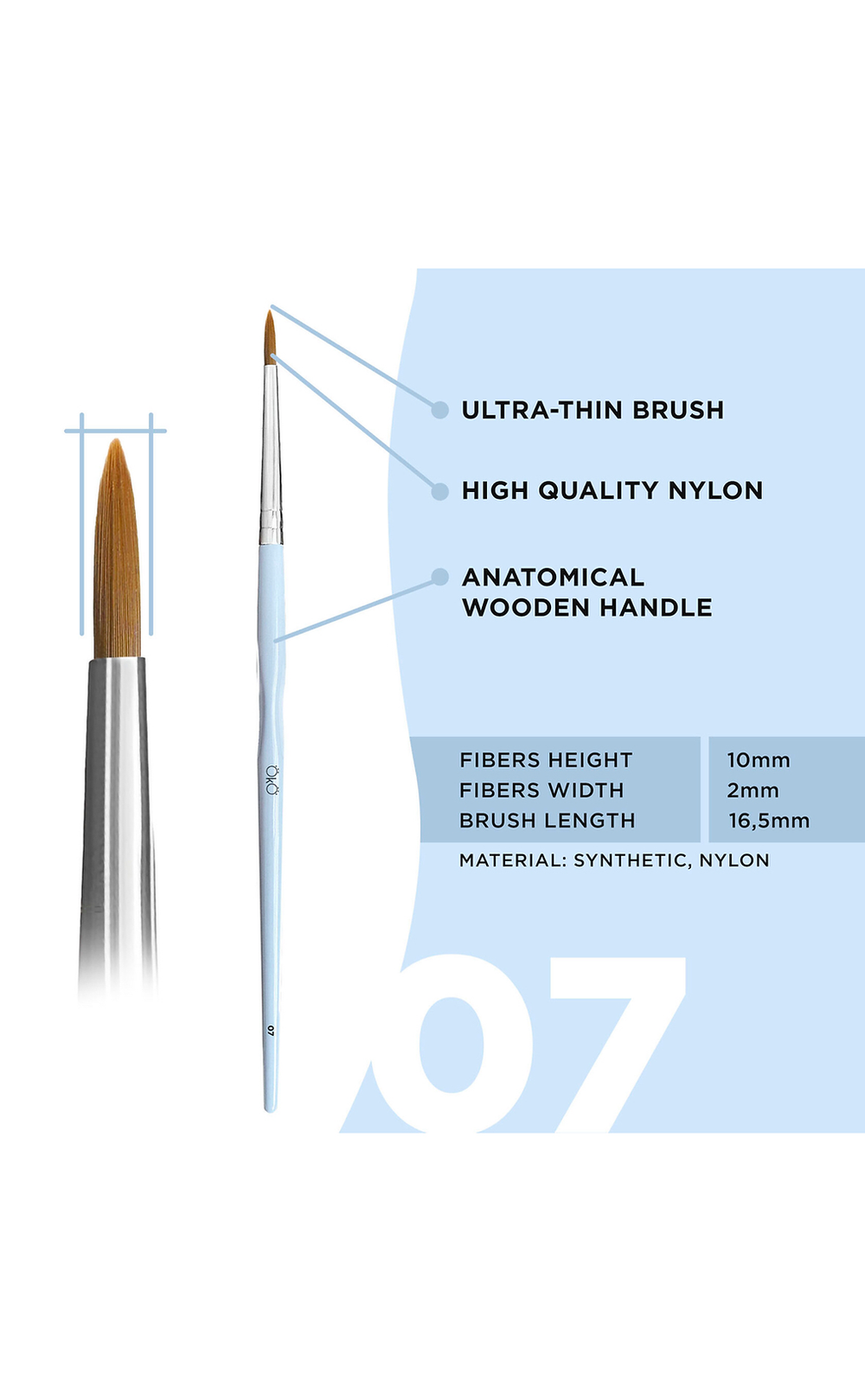 Pinsel 07 blau / Black Edt. - OkO Lash&Brow®