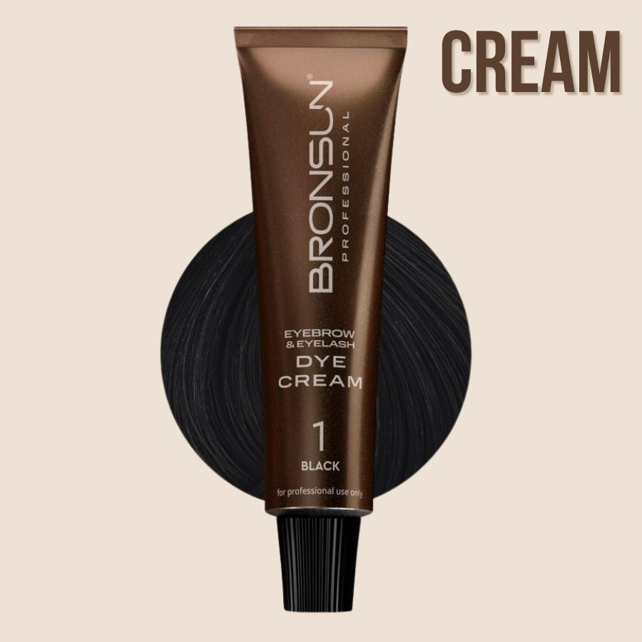BRONSUN Augenbrauen Wimpernfarbe CREAM DYE Black #01