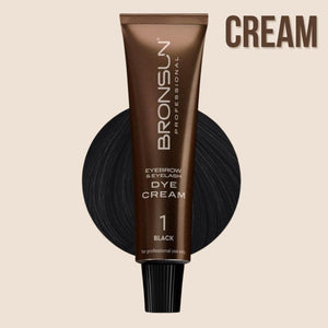 BRONSUN Augenbrauen Wimpernfarbe CREAM DYE Black #01