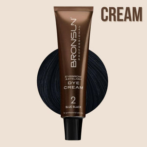 Augenbrauen Wimpernfarbe CREAM DYE Blue Black #02 von BRONSUN