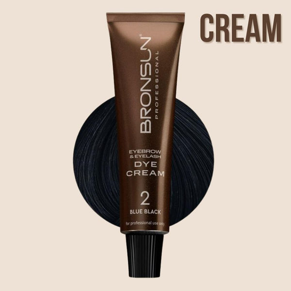 Augenbrauen Wimpernfarbe CREAM DYE Blue Black #02 von BRONSUN
