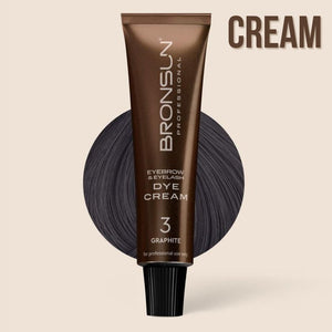 Augenbrauen Wimpernfarbe CREAM DYE Graphite #03 von BRONSUN® 15 ml