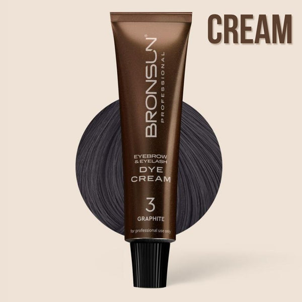 Augenbrauen Wimpernfarbe CREAM DYE Graphite #03 von BRONSUN® 15 ml