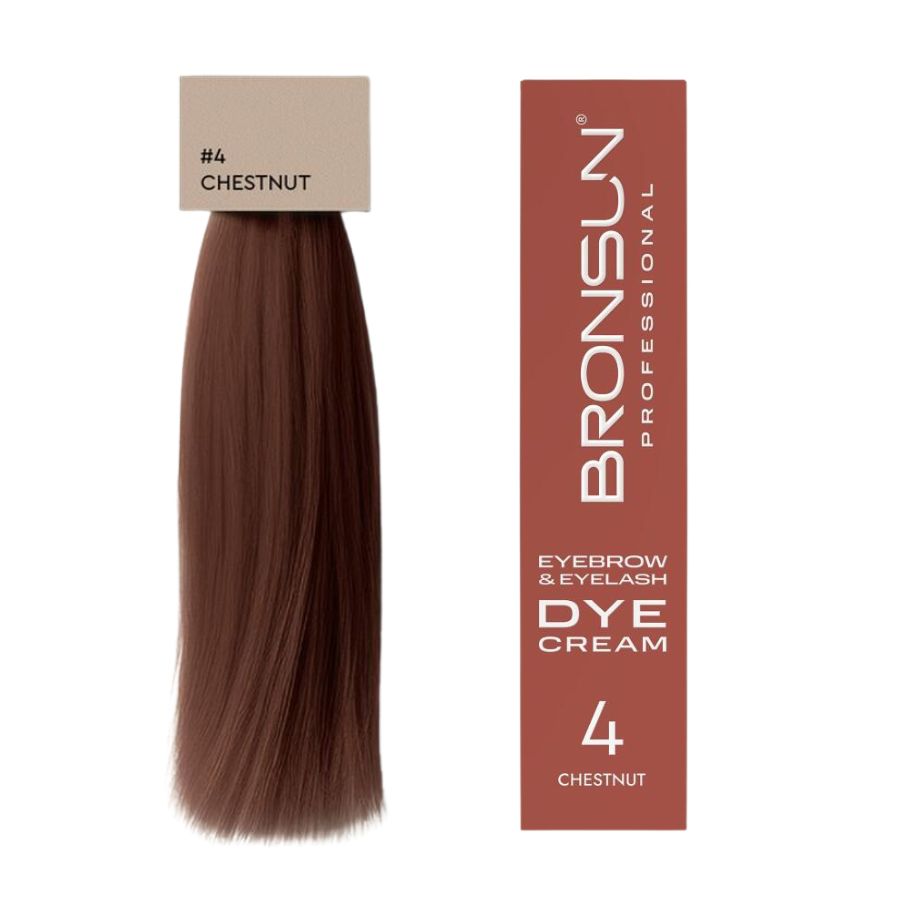 Augenbrauen Wimpernfarbe CREAM DYE Chestnut #04 von BRONSUN® 15 ml
