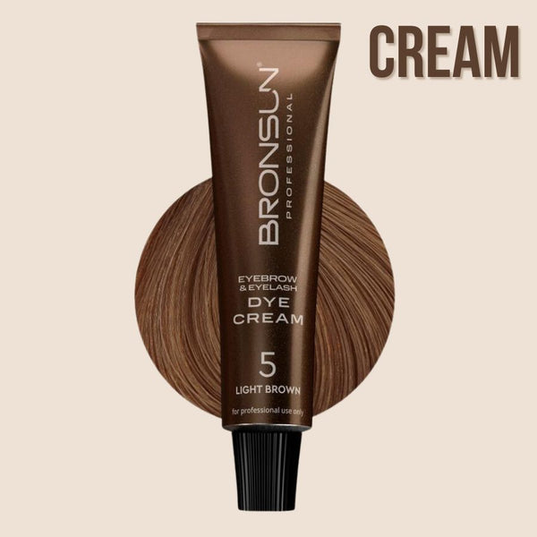 Augenbrauen Wimpernfarbe CREAM DYE Light Brown #05 von BRONSUN® 15 ml