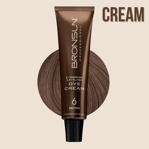 Augenbrauen Wimpernfarbe CREAM DYE Brown #06 von BRONSUN® 15 ml
