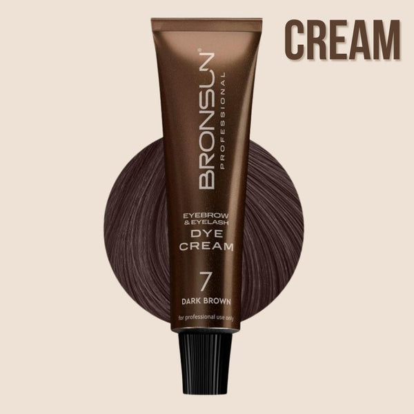 Augenbrauen Wimpernfarbe CREAM DYE Dark Brown #07 von BRONSUN® 15 ml