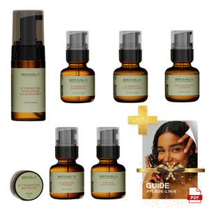 Farbpflegeset für Augenbrauen mit Shampoo, Conditioner, Primer, Fixierung, Saline Solution, Peeling & E-Book Pflegeguide