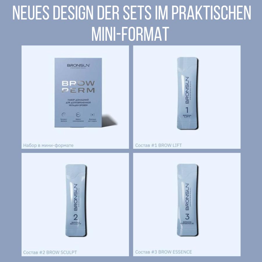 Augenbrauen Lifting Set von BRONSUN® - BROW PERM HOME SET 3 x 2ml