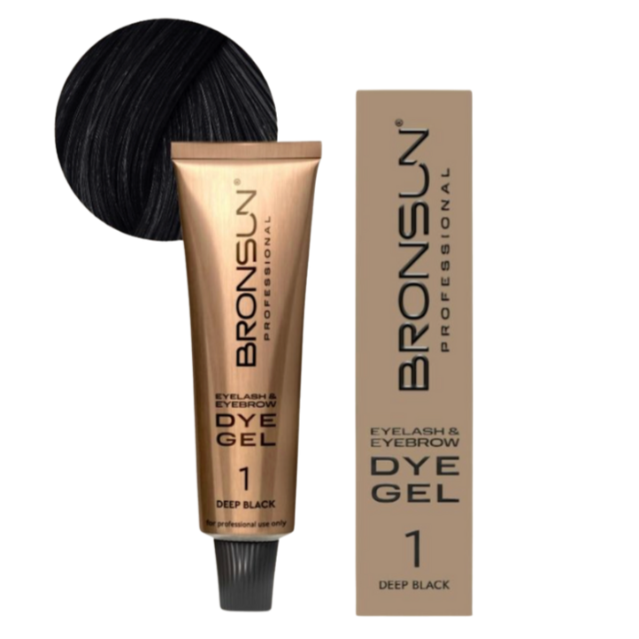 Augenbrauen Wimpern Gelfarbe DYE Deep Black #1  – BRONSUN®