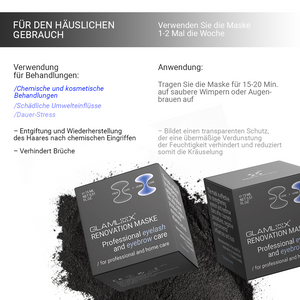 Ergebnis nach Anwendung der RENOVATION MASKE – gesunde, glänzende Wimpern mit weniger Frizz und mehr Volumen
