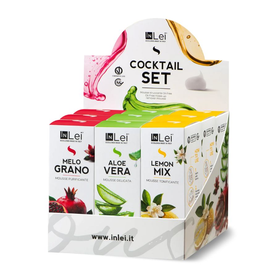 Wimpern- & Brauenreiniger Reinigungsschaum Set "Cocktail" von InLei® - Thekendisplay
