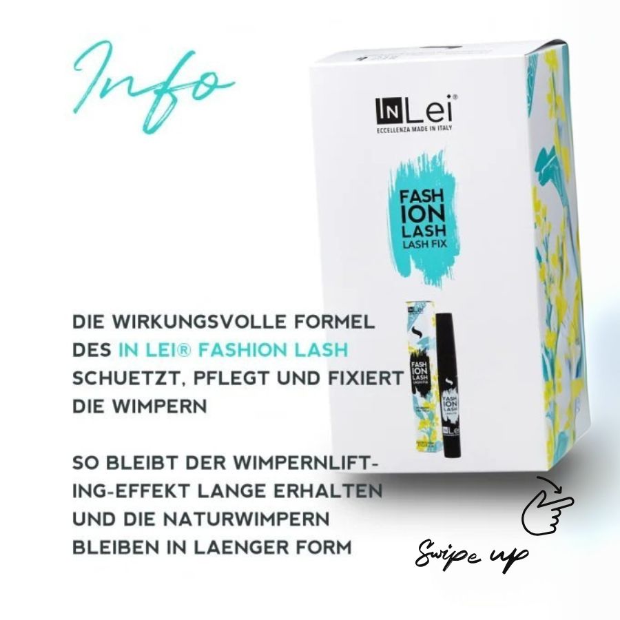 Transparente Wimperntusche mit Pflegewirkung – In Lei® FASHION LASH als farblose Styling- und Pflegelösung für Wimpern & Augenbrauen nach dem Lifting