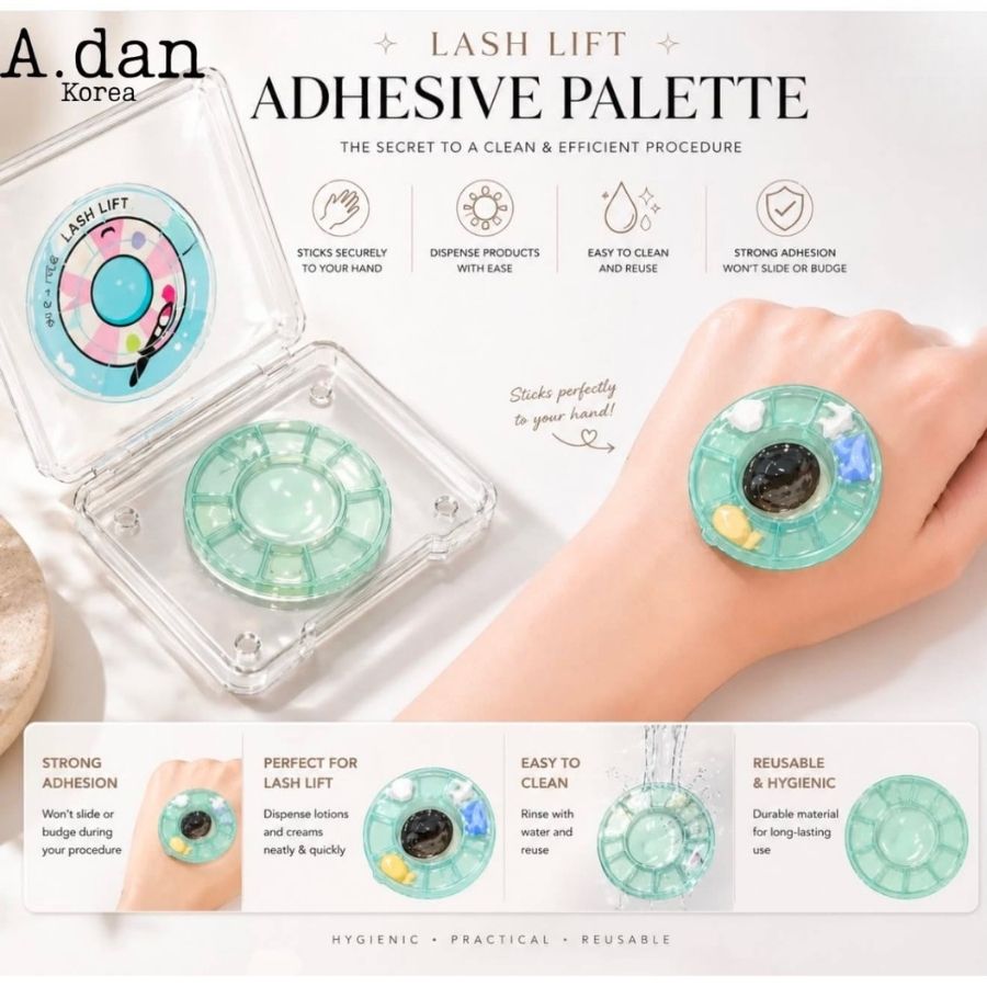 Selbsthaftende Mischpalette für den Handrücken von A.DAN
