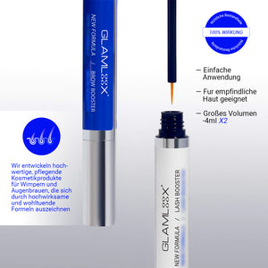 Close-up der Applikatorbürste des Wimpernserums ohne Prostaglandin