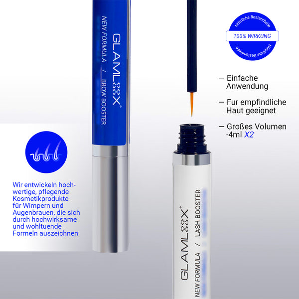 Close-up der Applikatorbürste des Wimpernserums ohne Prostaglandin