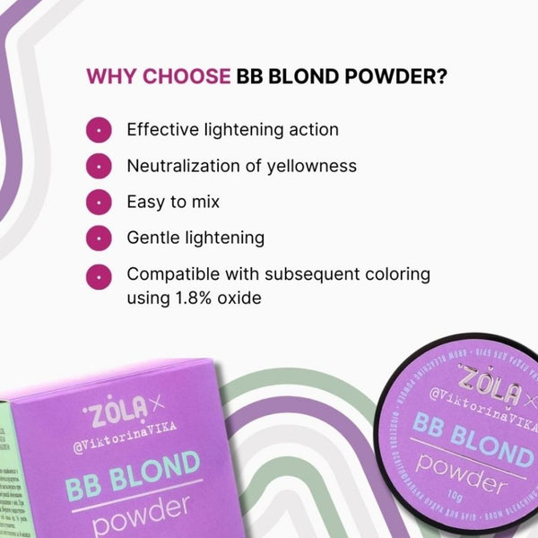 Augenbrauen Blondierpulver PURPLE BB BLOND POWDER 10 g – ZOLA x Viktorina Vika