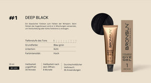 Augenbrauen Wimpern Gelfarbe DYE Deep Black #1  – BRONSUN®